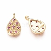 Brass Micro Pave Cubic Zirconia Pendants KK-D156-07G-B-2