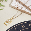 Brass with Cubic Zirconia Pendants Necklaces NJEW-LP0001-45A-G-3