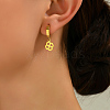 Fashionable Clover Brass Hoop Earrings HI5934-1