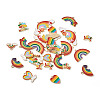  Jewelry 40Pcs 10 Style Zinc Alloy Enamel Pendants ENAM-PJ0001-07-13