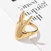 Gesture 304 Stainless Steel Rhinestone Finger Rings for Women RJEW-M048-02G-5