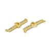 Rack Plating Brass Micro Pave Clear Cubic Zirconia Connector Charms KK-C007-37G-D-3