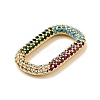 Rack Plating Brass Micro Pave Cubic Zirconia Linking Rings KK-D078-03G-03-4