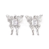 Brass Micro Pave Clear Cubic Zirconia Pendants KK-E068-VC405-2