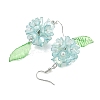 Flower & Leaf Acrylic Dangle Earrings EJEW-JE06178-5