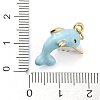 Dolphin Rack Plating Brass Enamel Pendants KK-Q804-09G-3