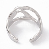 Non-Tarnish 304 Stainless Steel Wide Hollow Open Cuff Ring for Women RJEW-G275-03P-3