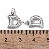 Brass Pave Shell Letter D Charms KK-G497-11P-3