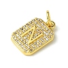 Rack Plating Brass Micro Pave Clear Cubic Zirconia Charms KK-G501-01N-G-2