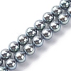 UV Plating Pearlized Glass Pearl Beads Strands GLAA-F128-01A-T23-1
