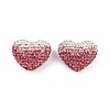 Gradient Color Heart Shaped Polymer Clay Rhinestone Beads CLAY-NH0002-03A-1
