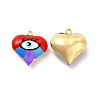 Brass Enamel Charms KK-P222-08G-2