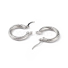 Brass Grooved Ring Hoop Earrings for Women EJEW-L234-087P-3