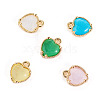 5Pcs 5 Colors Heart Brass Charms KK-TADJ0001-13-2