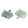 Natural Green Aventurine Carved Butterfly Pendants G-N342-01E-3