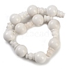 Natural White Jade 3-Hole Guru Beads Strands G-H064-E03-01-3