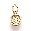 Brass Micro Pave Cubic Zirconia Charms ZIRC-E152-17G-RS-2