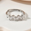 Adjustable Brass Micro Pave Cubic Zirconia Finger Rings RJEW-C163-26B-P-2