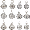 12Pcs 6 Styles Brass Cage Pendants KK-SC0004-28-1