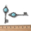 Key Brass Synthetic Turquoise Big Pendants KK-D361-01AS-31-3