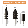 SUPERFINDINGS 3Pcs 3 Style Sandalwood Polish Heads TOOL-FH0001-51-2