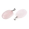 Natural Rose Quartz Pendants G-T138-207B-2