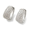 Brass Micro Pave Clear Cubic Zirconia Hoop Earrings EJEW-M077-20P-2