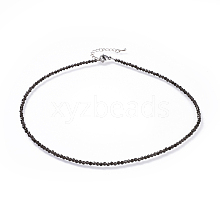 Natural Obsidian Beaded Necklaces NJEW-JN02492-09