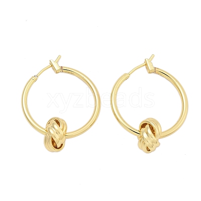 Brass Twist Hoop Earrings for Women EJEW-L297-01A-G-1