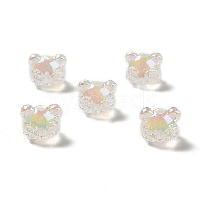 UV Plating Rainbow Iridescent Acrylic Beads PACR-M002-03B-1
