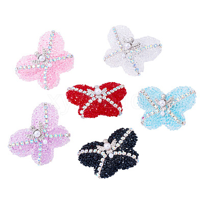 6Pcs 6 Colors Opaque Acrlyic Sparkling Rhinestones Beads SACR-TA0001-51-1