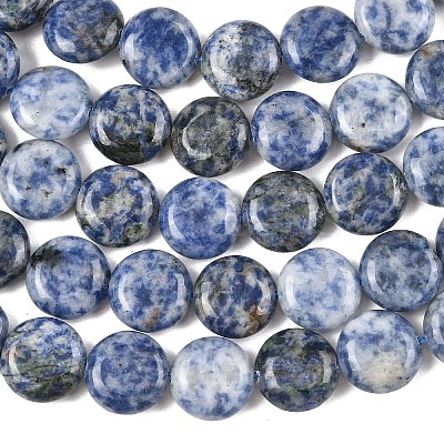 Natural Blue Spot Jasper Beads Strands G-L648-B08-15mm-1