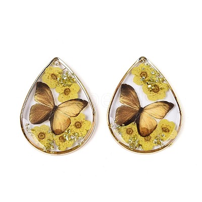 Transparent Epoxy Resin Pendants RESI-T059-20-1