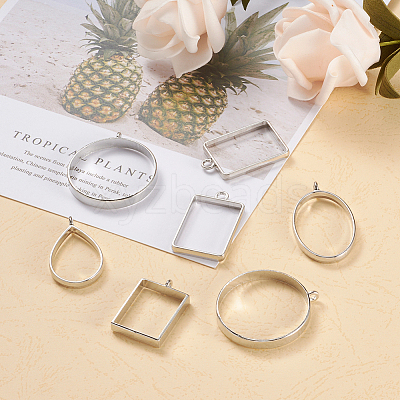 Alloy Open Back Bezel Big Pendants PALLOY-TA0001-26P-1