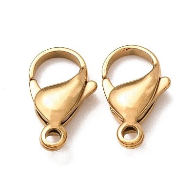 304 Stainless Steel Lobster Claw Clasps Hand Polished STAS-AB19-G-1