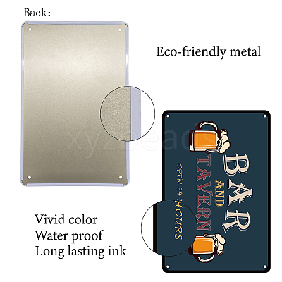 Vintage Metal Tin Sign AJEW-WH0157-014-1