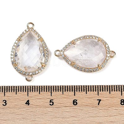 Natural Quartz Crystal Faceted Teardrop Links G-B126-03G-10-1