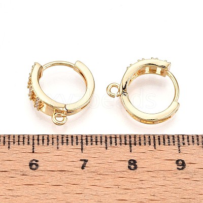 Brass Micro Pave Cubic Zirconia Hoop Earring Finding KK-N261-28G-1