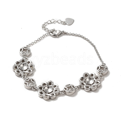 Brass with Rhinestone Chain Bangle Making BJEW-B077-02C-1