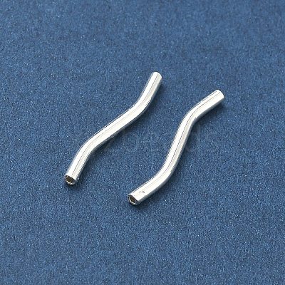 Brass Wavy Tube Beads KK-H532-36A-S-1