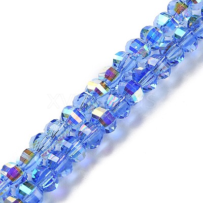 Transparent Electroplate Glass Beads Strands GLAA-Q099-H01-01-1