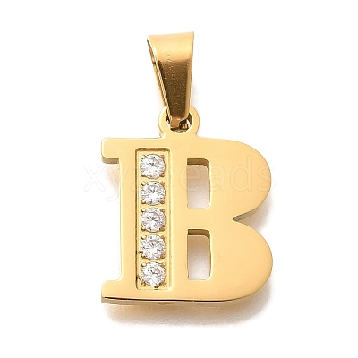 Ion Plating(IP) 304 Stainless Steel Rhinestone Pendants STAS-U035-01G-B-1