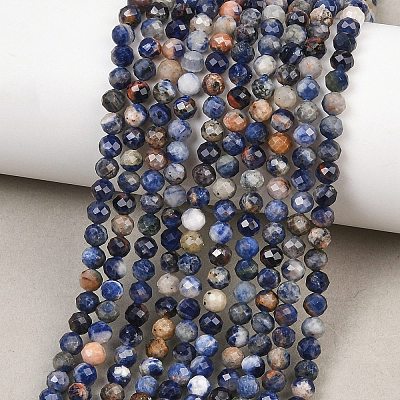 Natural Sodalite Beads Strands G-Z163-C02-4mm-1