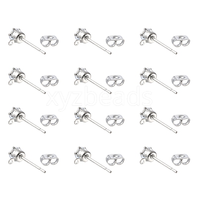 16Pcs Brass Stud Earring Findings KK-FS0001-56P-1