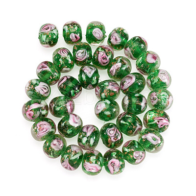1 Strand Handmade Lampwork Inner Flower Rondelle Beads Strands LAMP-TA0002-72G-1