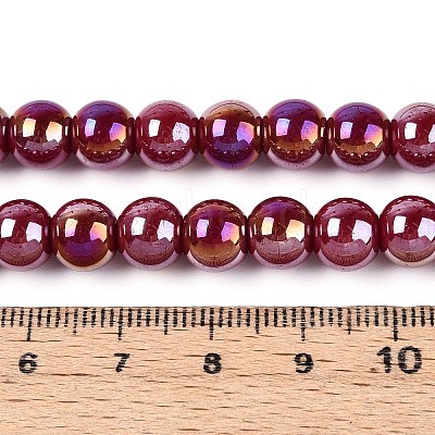Electroplate Opaque Glass Beads Strands GLAA-T032-P8mm-AB23-1