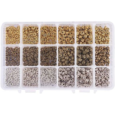 Zinc Alloy Spacer Beads PALLOY-PH0012-28-WH-1