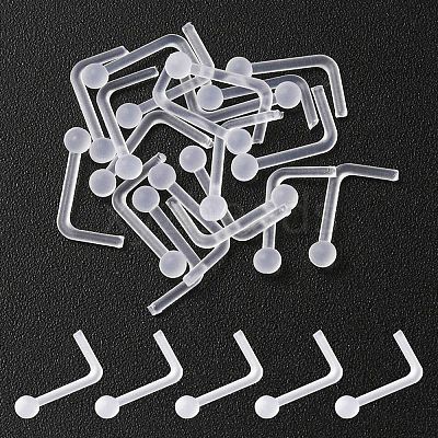 Acrylic L-Shaped Nose Ring AJEW-YW0001-06A-1