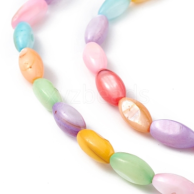 Natural Freshwater Shell Dyed Beads Strands X-SHEL-M018-13-12-1