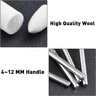 60Pcs 12 Style Multifunctional Cone & Column Head Wool Felt Polishing Bits FIND-FH0005-20-1